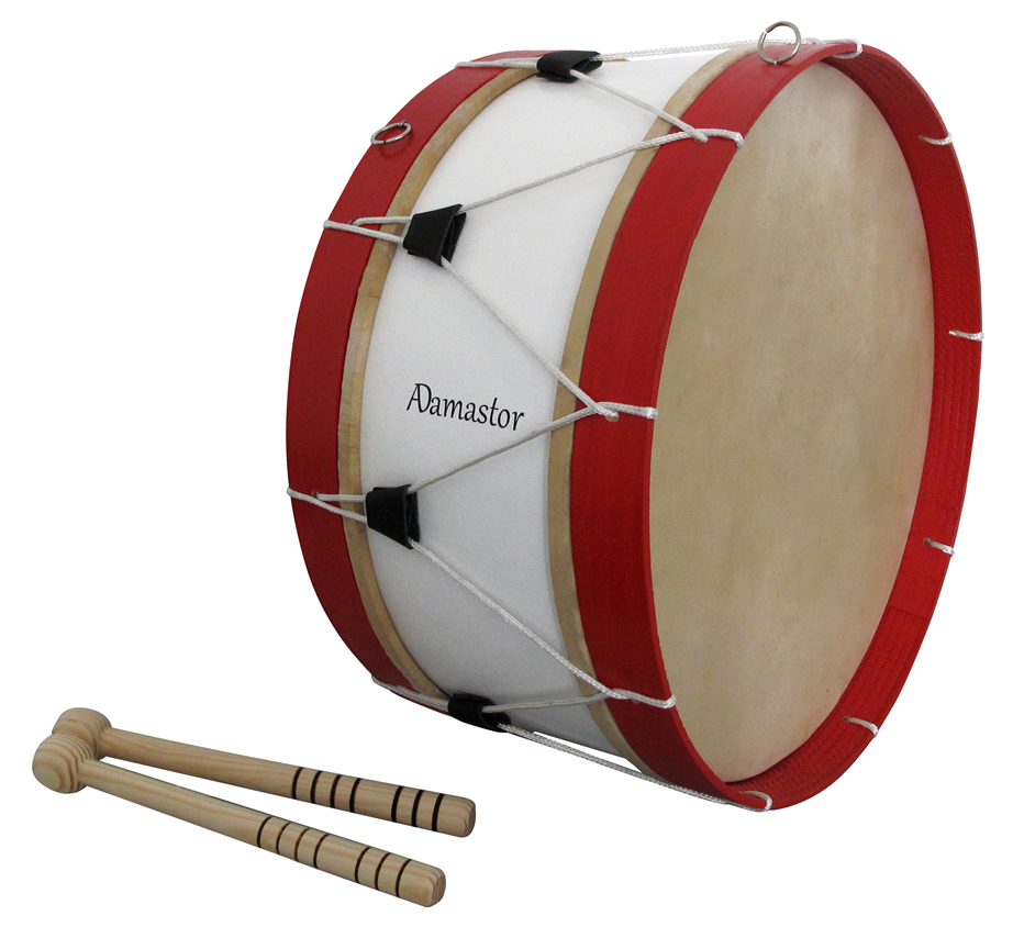 Bombo Tradicional Adamastor Nº6 Blanco / Arco Rojo 45cm