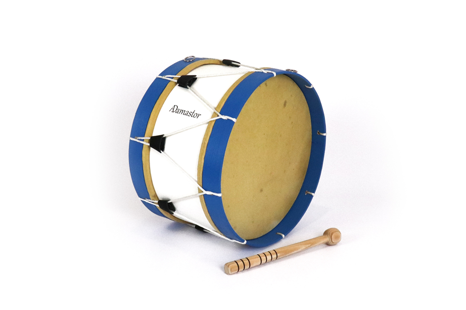 Bombo Tradicional Adamastor Nº3 Blanco / Arco Azul 35cm