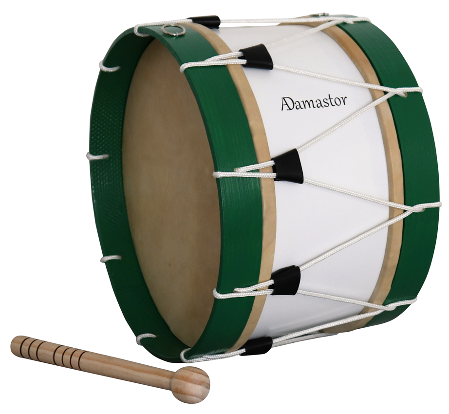 Adamastor Nº3 White / Green Hoop 35cm Traditional Bass Drum