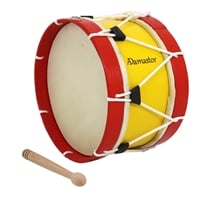 Bombo tradicional Adamastor Nº2 Amarelo/aro vermelho 30cm