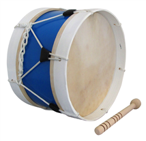 Bombo Tradicional Adamastor Nº2 Azul/Aro Branco 30cm