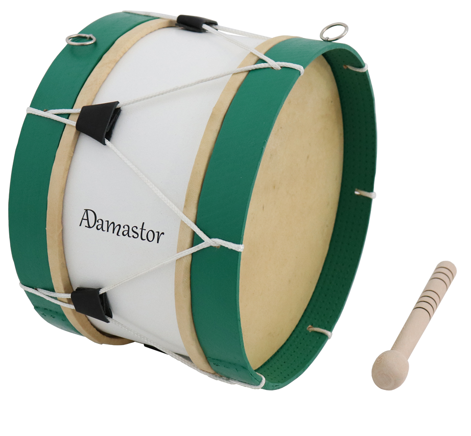 Adamastor Nº2 White / Green Hoop 30cm Traditional Bass Drum