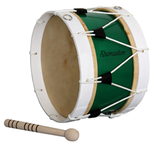 Adamastor Nº2 Green / White Hoop 30cm Traditional Bass Drum