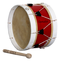Bombo Tradicional Adamastor Nº2 Vermelho/Aro Branco 30cm
