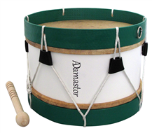Adamastor Nº1 White / Green Hoop 28cm Traditional Bass Drum