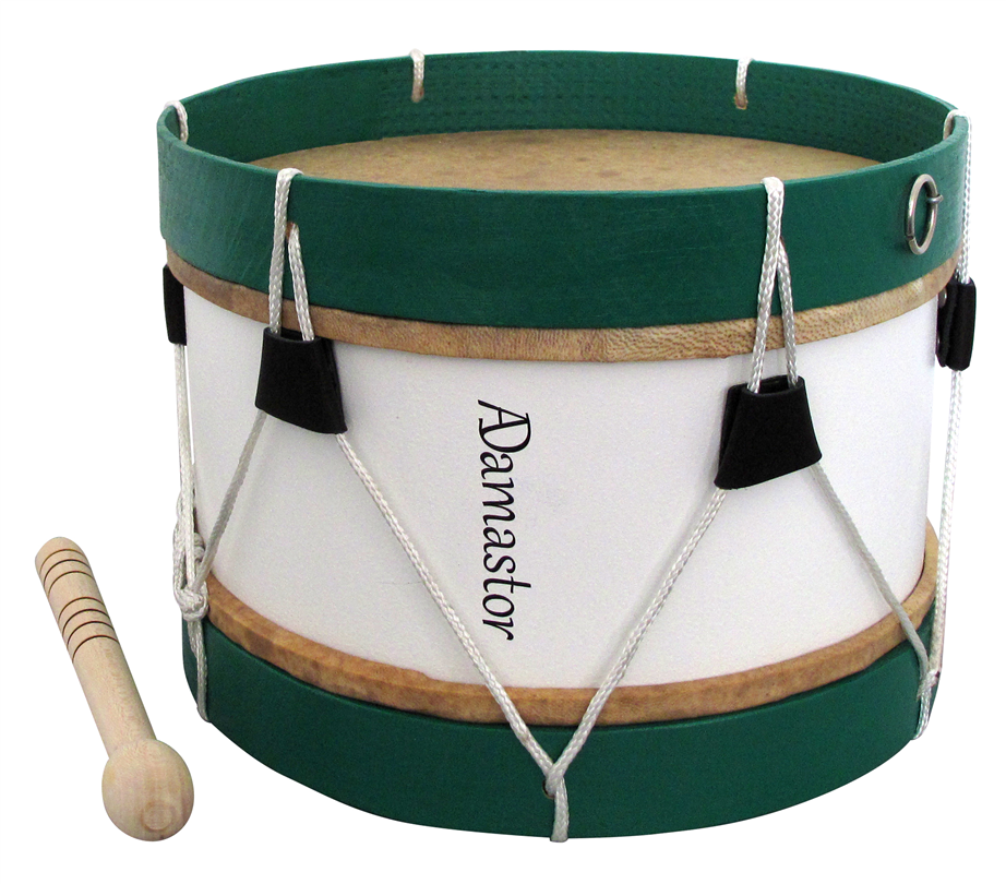 Adamastor Nº1 White / Green Hoop 28cm Traditional Bass Drum
