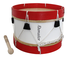 Bombo Tradicional Adamastor Nº1 Branco/Aro Vermelho 28cm