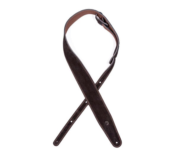 D'Addario 25REV03 Reversible Black/Brown suede Leather guitar strap