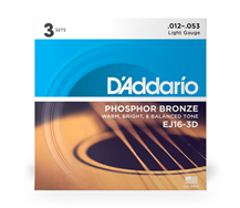 D'Addario EJ163D 012-053 3 Sets Acoustic Guitar String Set