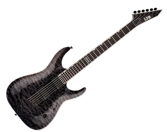 See Thru Black ESP MH Series MH-401NT QM Electric Guitar 