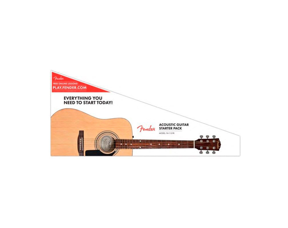 Dreadnought　Fender　Guitar　Pack　Natural　Ludimusic　FA-115　Acoustic