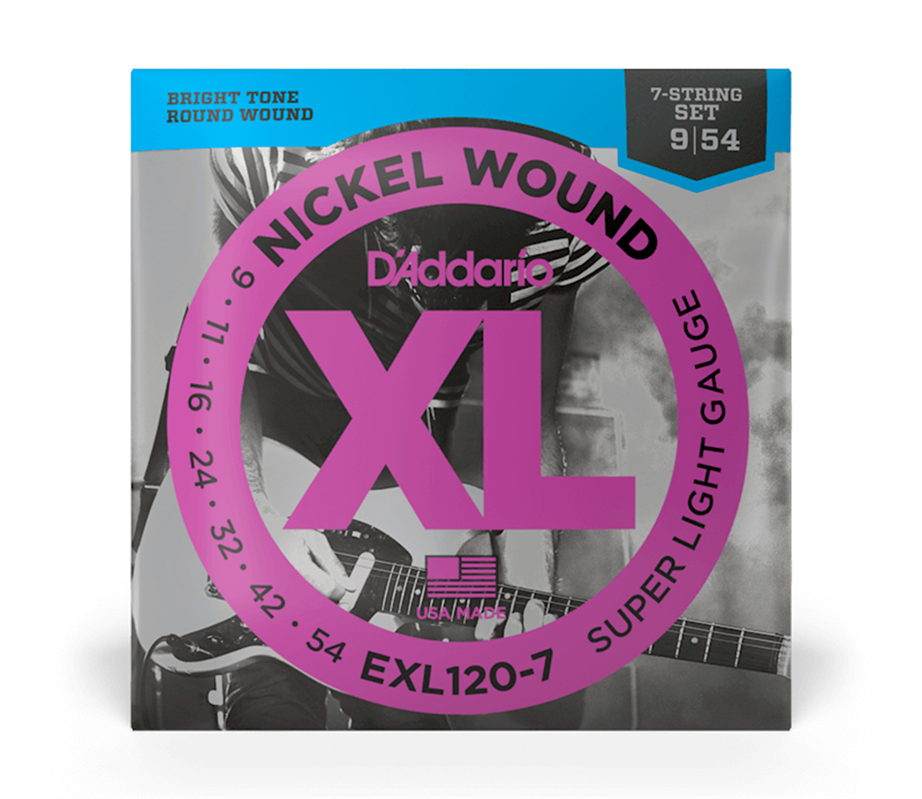 D'Addario EXL1207 7 Strings 009-054 Electric Guitar String Pack