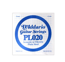 D'Addario Plain Steel PL020 Single Guitar string