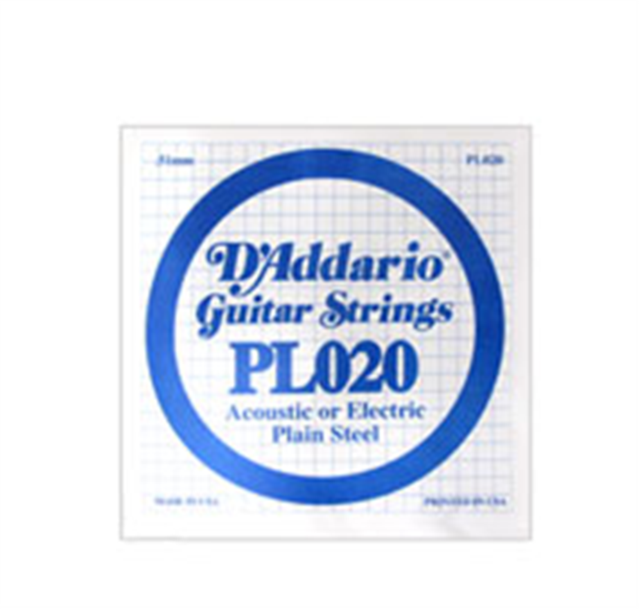 D'Addario Plain Steel PL020 Single Guitar string