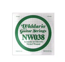 D'Addario Plain Steel NW038 Single Guitar string