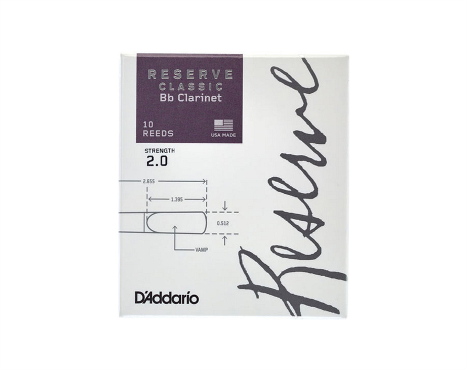 Palheta Clarinete Sib D'Addario Reserve Classic 2.0
