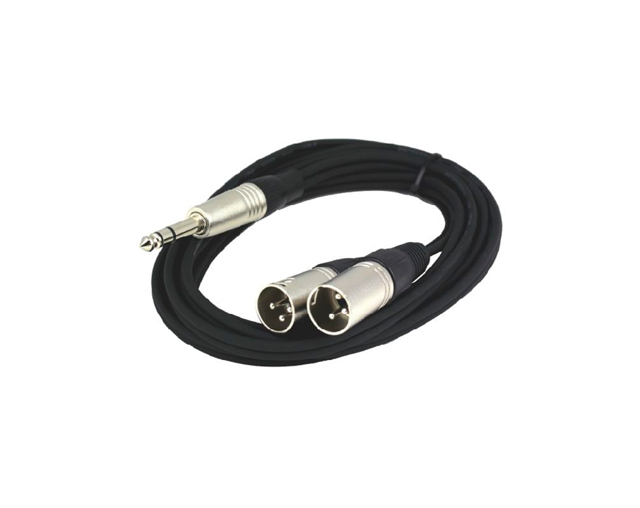 PowerAcoustics CAB2115 JackST/2xXLRM 3mts Audio Cable