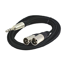 PowerAcoustics CAB2115 JackST/2xXLRM 3mts Audio Cable