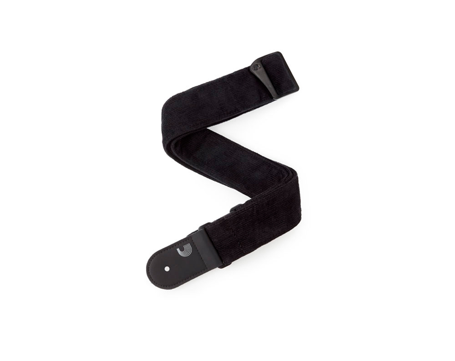 D'Addario 50CR00 Corduroy Woven Black Guitar Strap