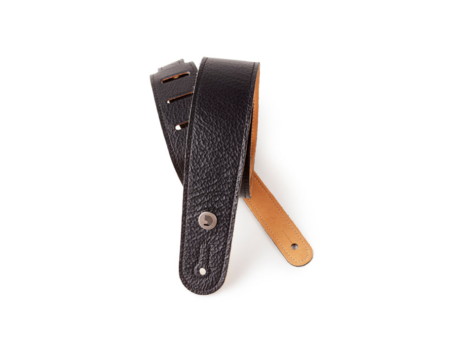 D'Addario 20GL00 Black Slim Garment Leather guitar strap