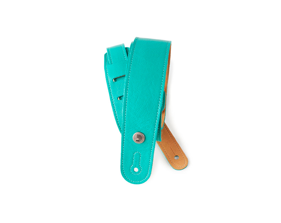D'Addario 20GL04 Teal Slim Garment Leather guitar strap