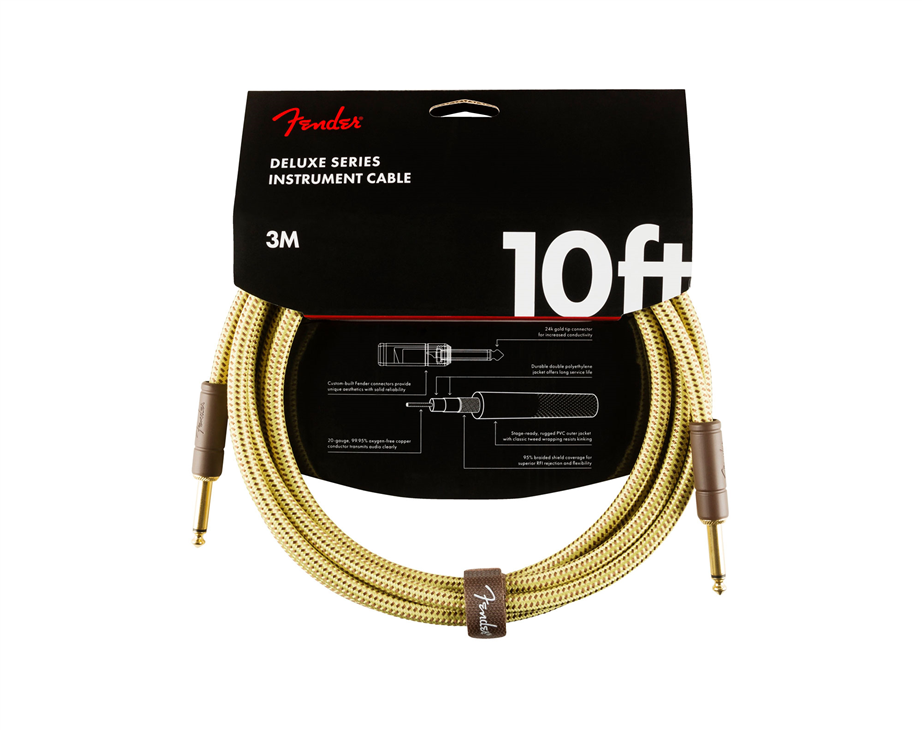 Fender Deluxe Series Tweed 3mt Instrument Cable
