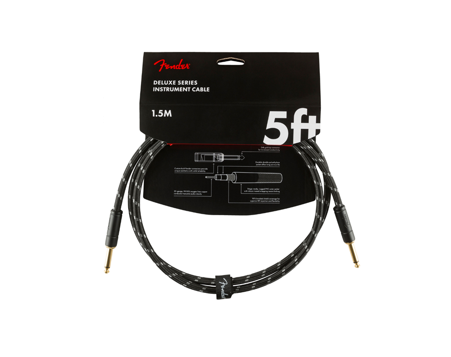 Fender Deluxe Series Black Tweed 1,5mt Instrument Cable