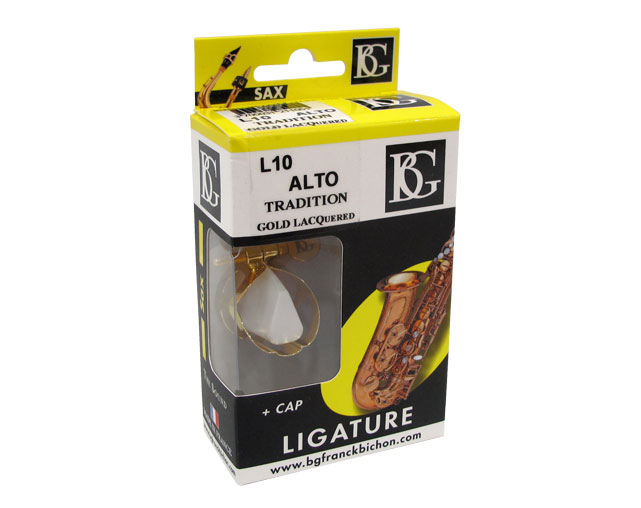 BG L10 Golden alto sax Ligature and Cap