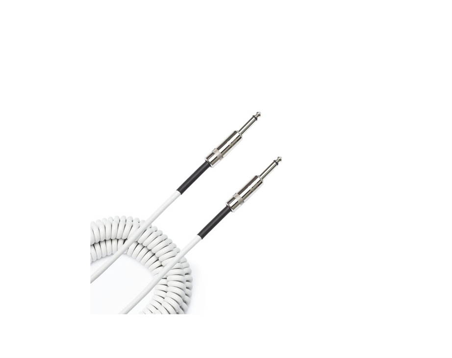 D'Addario PW-CDG-30WH White 9,10m Coiled Instrument Cable