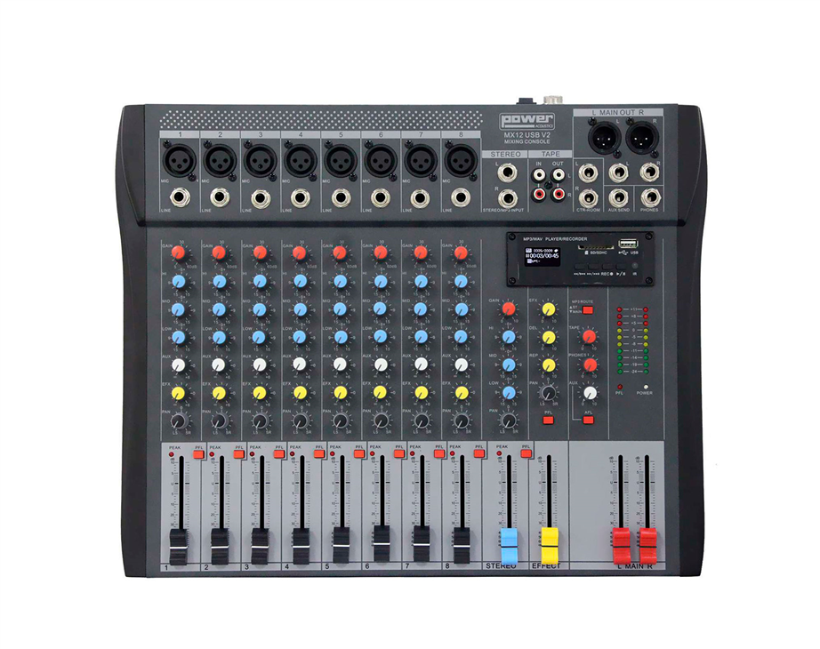 PowerAcoustics MX12 USB V2 Mixer with Effects