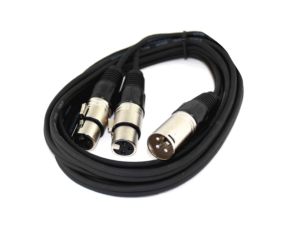 PowerAcoustics CAB2137 50cm 1xXlrM/2xXlrF Audio Cable