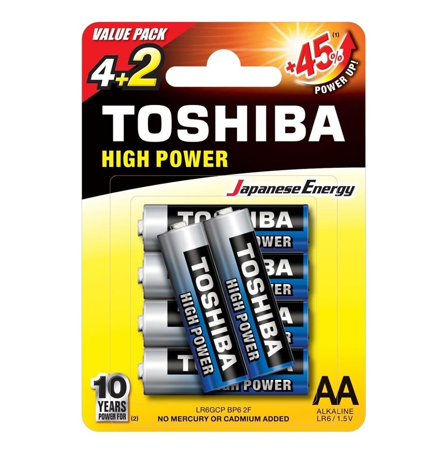 Toshiba LR6GCP BP-6 2F AA 6 UN Battery