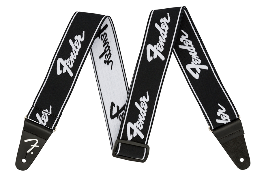 Fender Weighless Running Logo Black Guitar Strap
