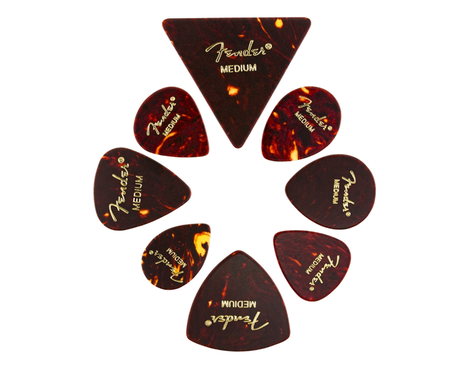 Fender Celluloid Medley - All Shapes 8-Pack Medium Tortoise Picks
