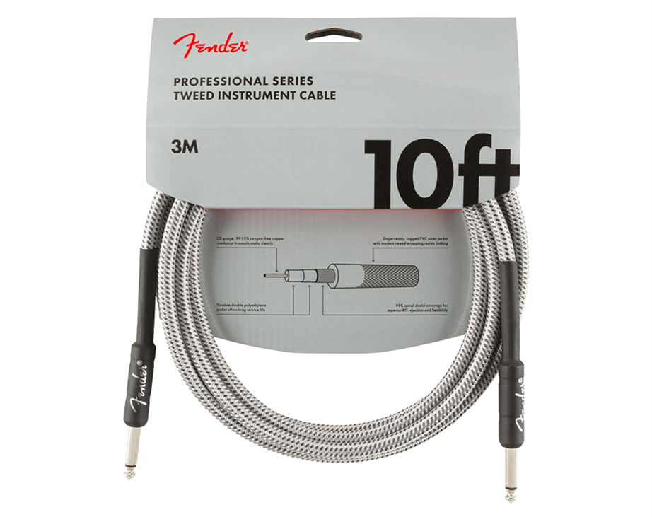 Fender Professional Series White Tweed 3mt Instrument Cable