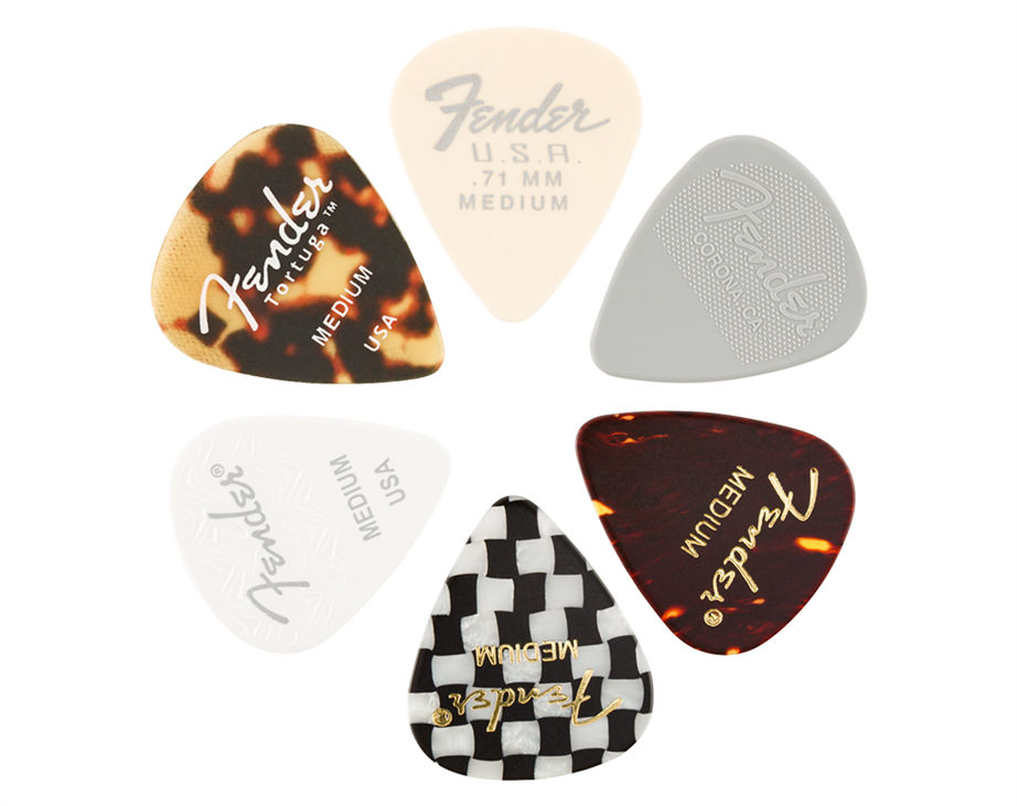 Palheta Fender 351 Material Medley Medium 6-Pack Multi-Color