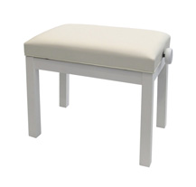 Ludi WH Satin White Piano Bench
