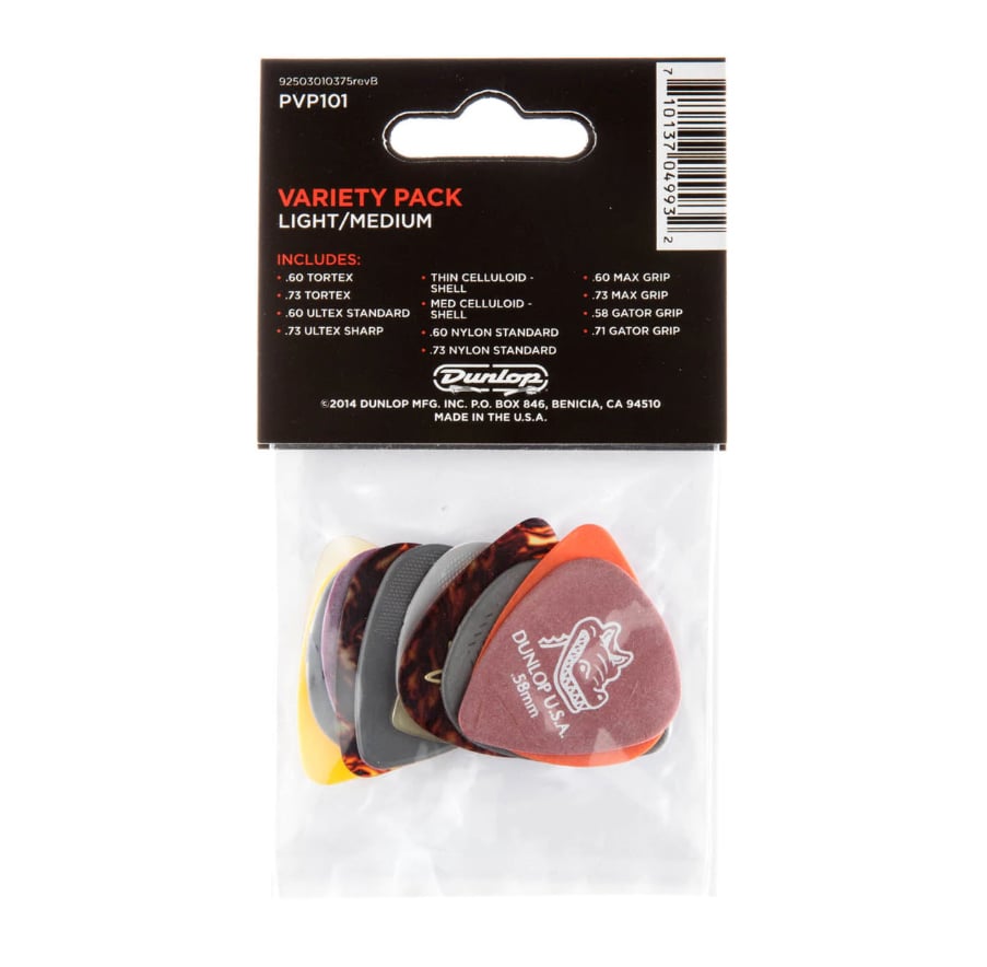 Palhetas Jim Dunlop LT/MD PVP101 Variety 12 UN