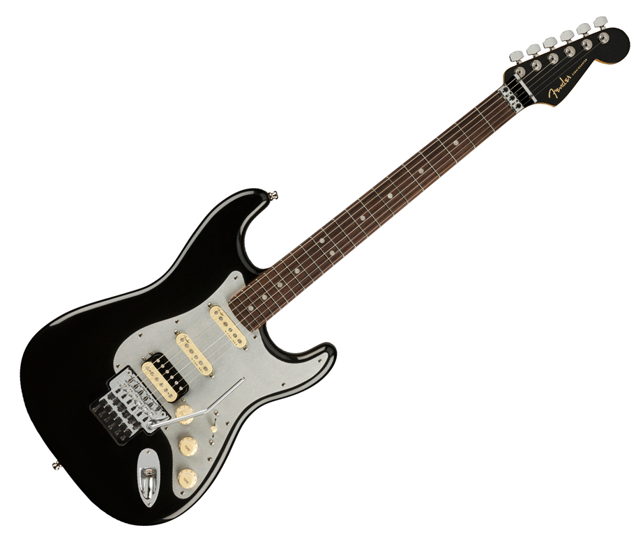 Fender American Ultra Luxe Stratocaster RW HSS FR Mystic Black « Electric  Guitar