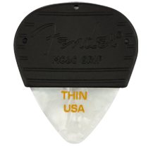 Fender 351 Mojo Grip Picks Celluloid White Moto Thin Picks