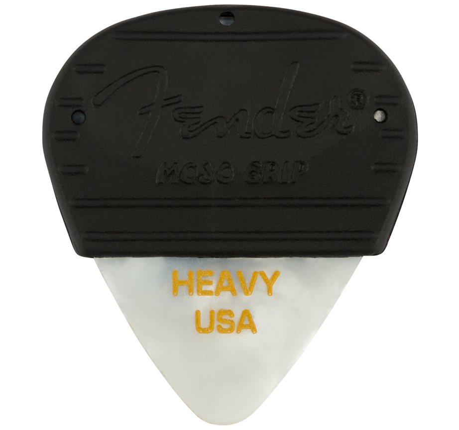 Palheta Fender 351 Mojo Grip Picks Celluloid White Moto Heavy