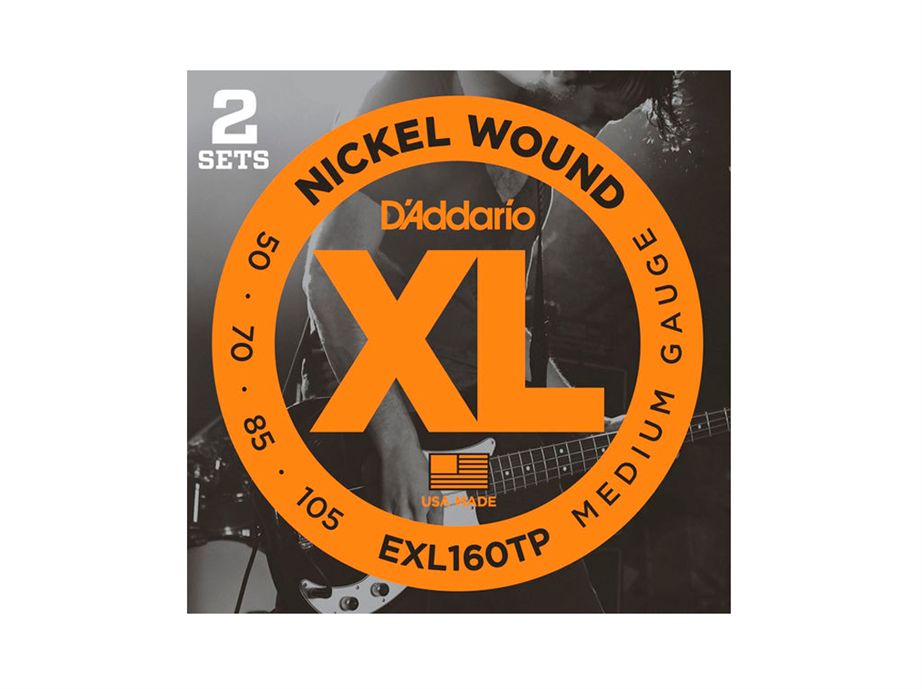 D'Addario EXL160TP 050-105 2 Pack Bass Guitar Strings