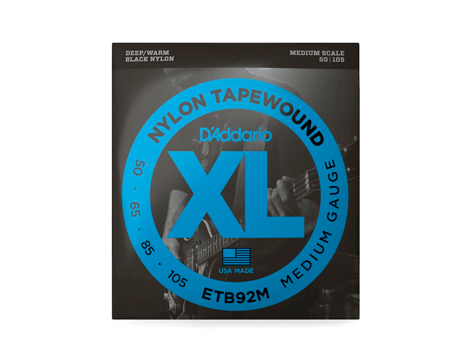 D'Addario ETB92M Black Nylon 050-105 Bass Guitar Strings