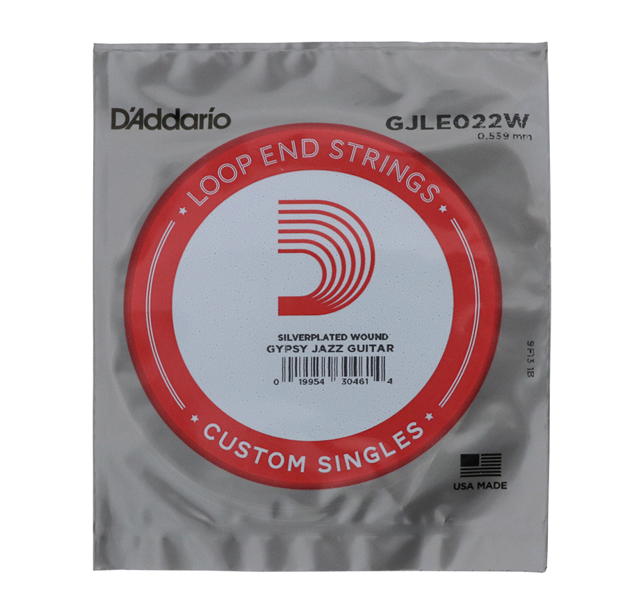Corda individual guitarra Gipsy Jazz D'Addario GJLE022W Silver Wound com laço