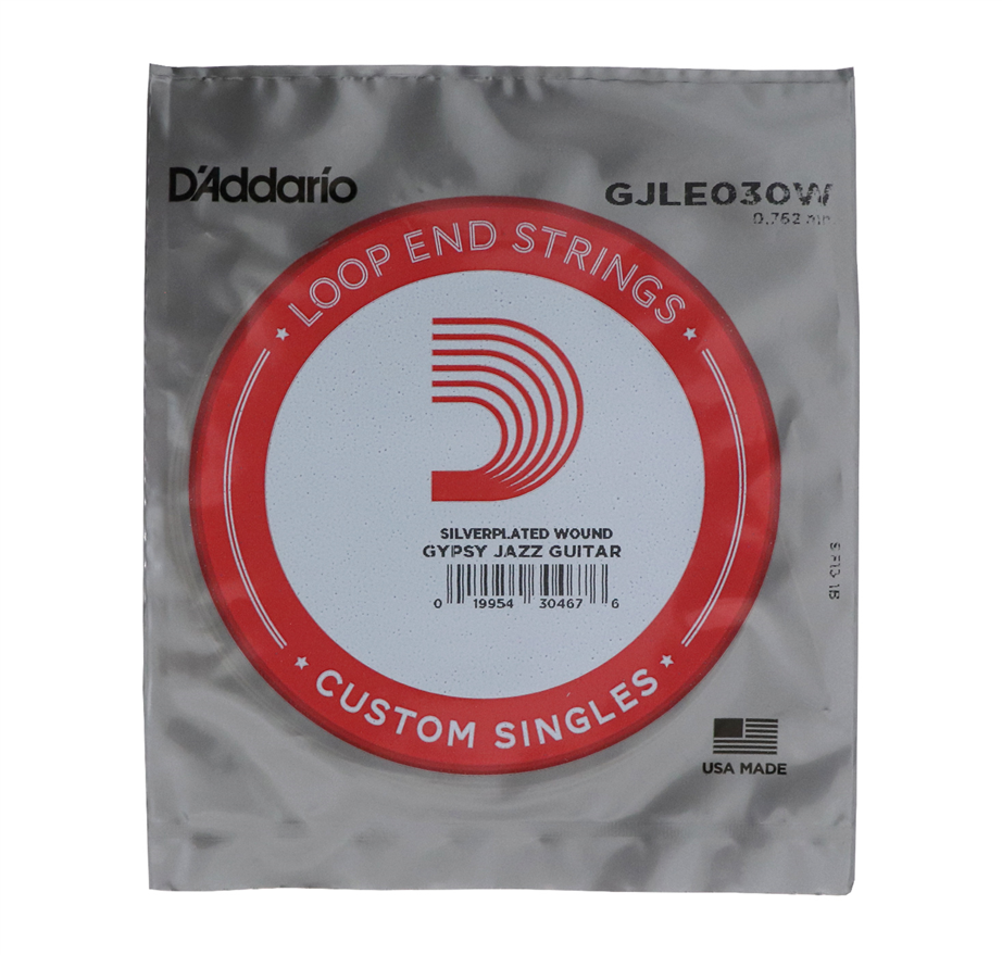 Corda individual guitarra Gipsy Jazz D'Addario GJLE030W Silver Wound com laço