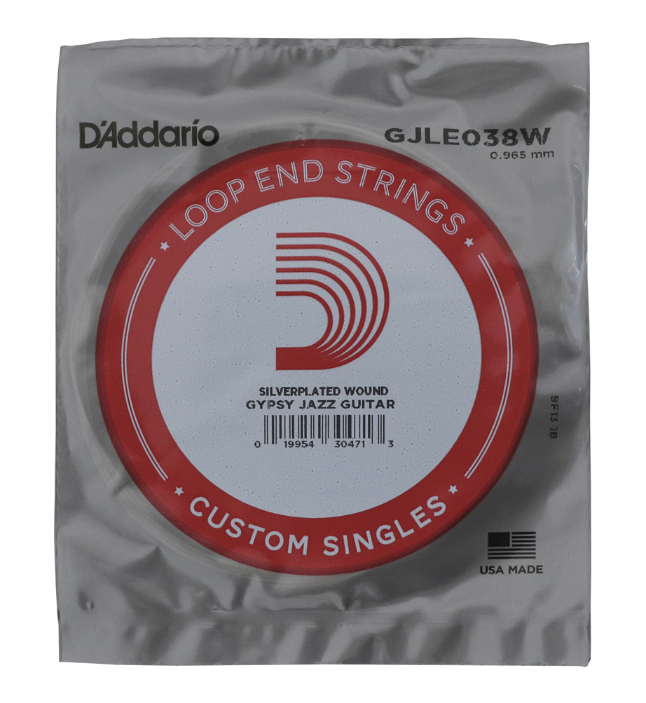 Corda individual guitarra Gipsy Jazz D'Addario GJLE038W Silver Wound com laço