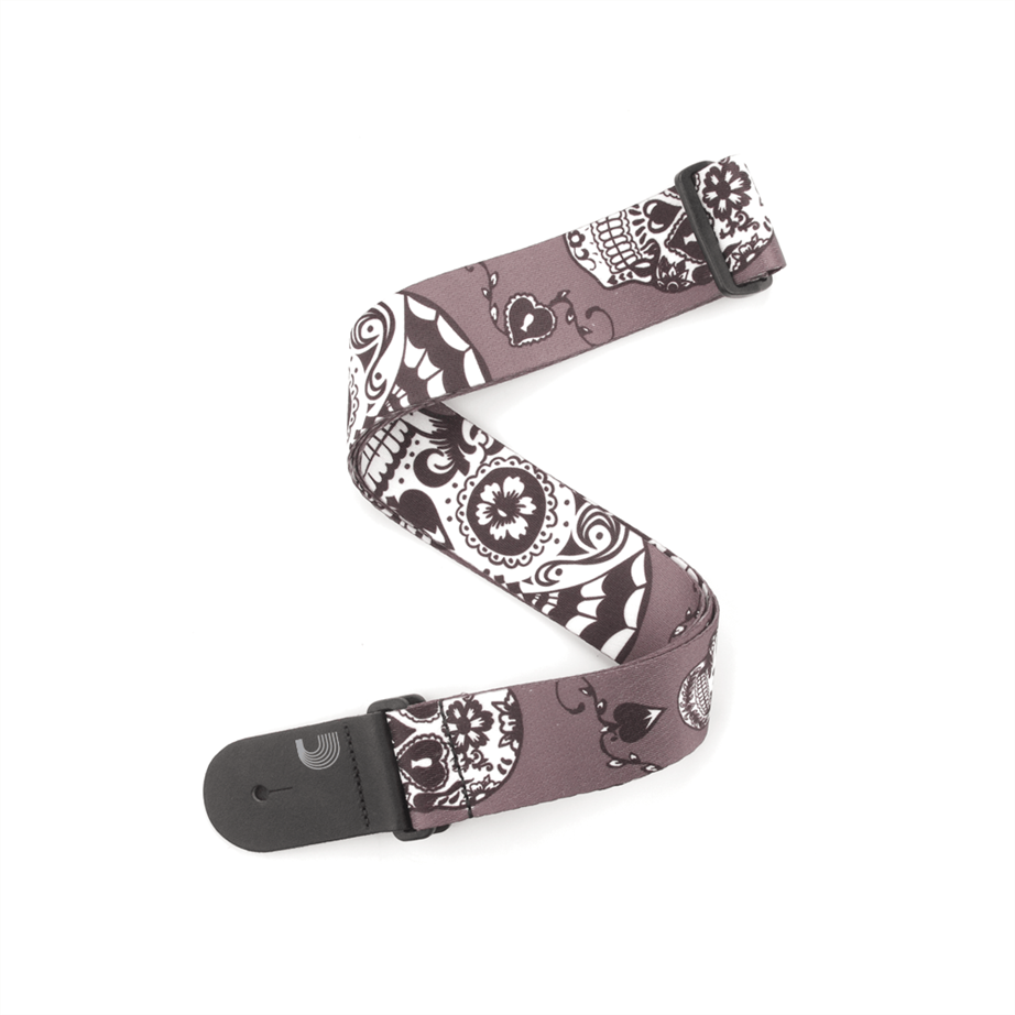 D'Addario P20W1412 Polyester Sugar Skulls Guitar Strap