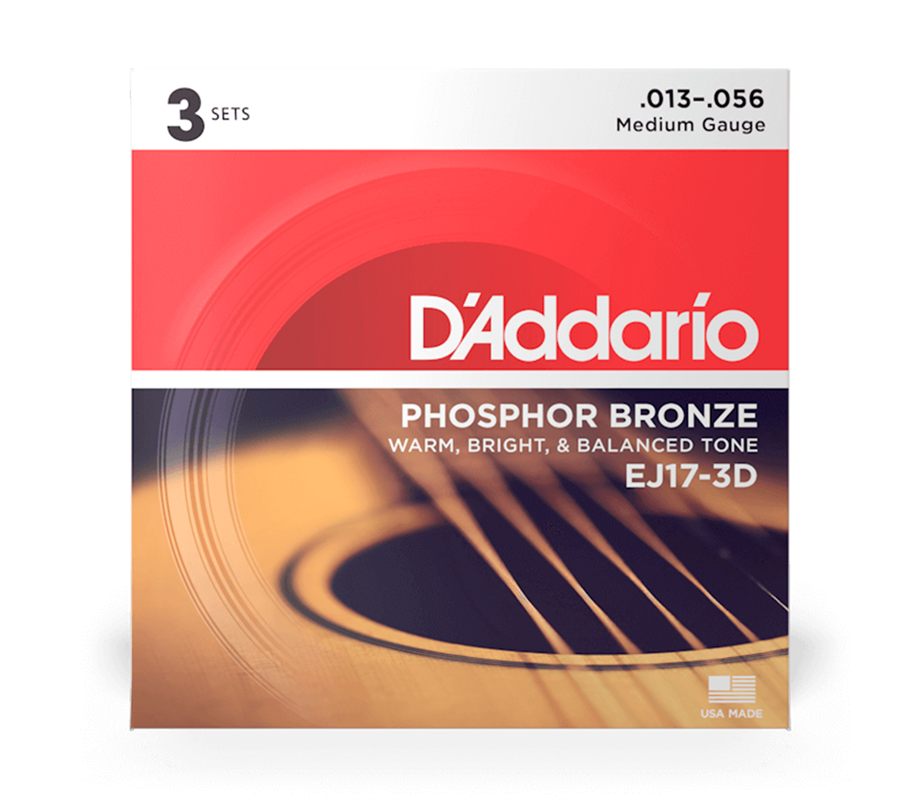 Daddario EJ17-3D 013-056 3 Sets Acoustic Guitar String Set