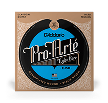 Daddario EJ50 Black Nylon Hard Tension Classical Guitar String Set
