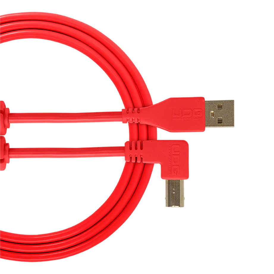 UDG U95004 2.0 A-B Red 1mt Angle Plug USB Cable